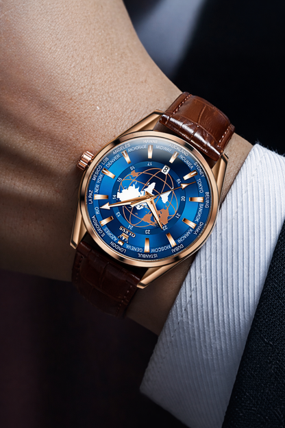 Astrion Olev GlobeMaster™ | Premium Stainless Steel Watch for UAE Professionals