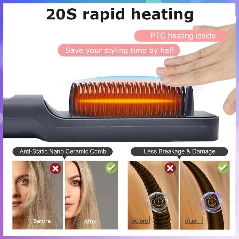 SilkComb Pro™ - Anti-Scalding Ionic Hair Straightening Comb