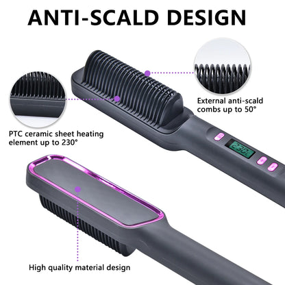 SilkComb Pro™ - Anti-Scalding Ionic Hair Straightening Comb