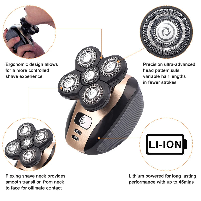 GroomPro 5 in 1 Portable rechargeable Shaver