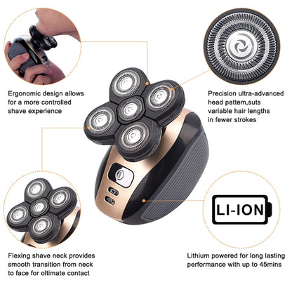 GroomPro 5 in 1 Portable rechargeable Shaver
