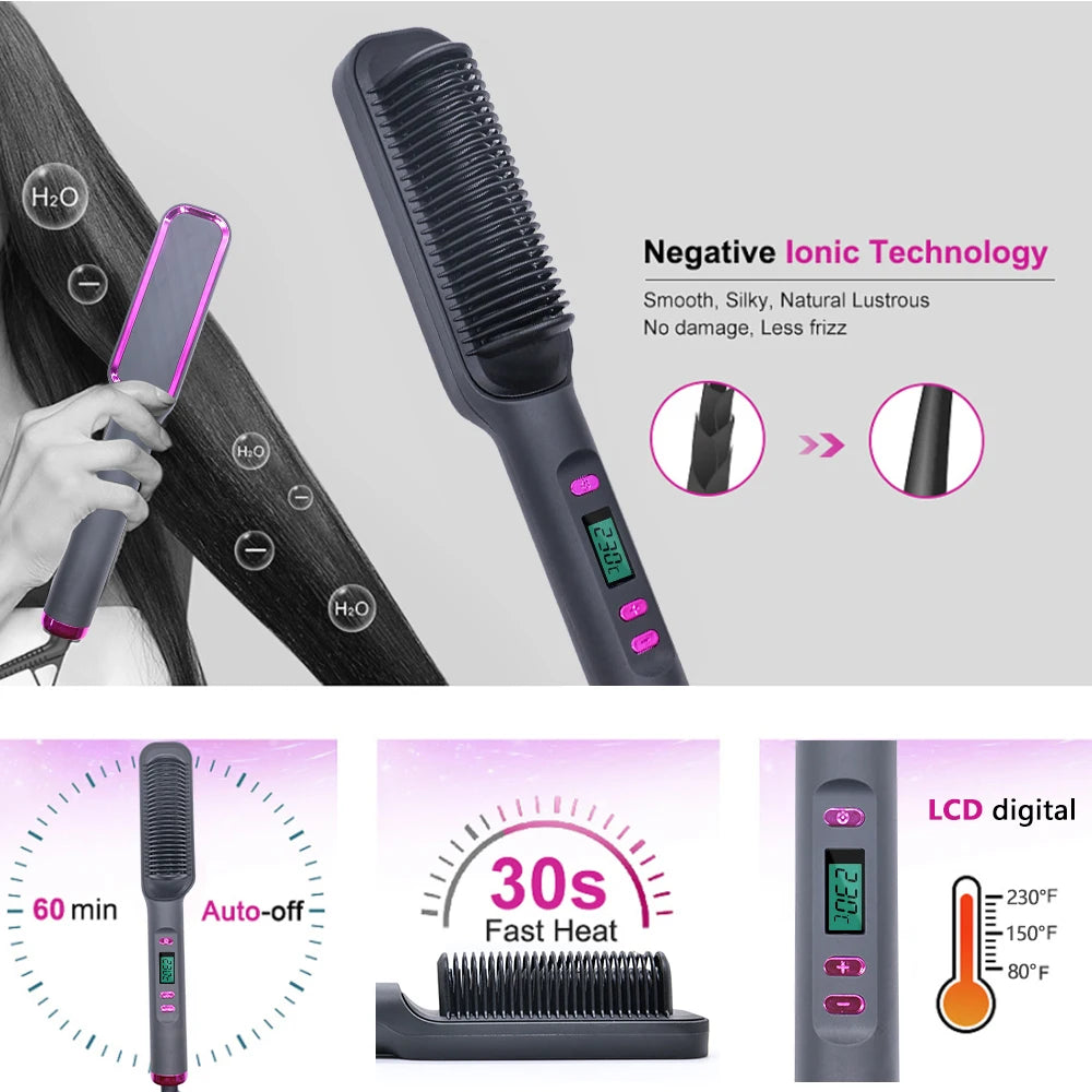 SilkComb Pro™ - Anti-Scalding Ionic Hair Straightening Comb