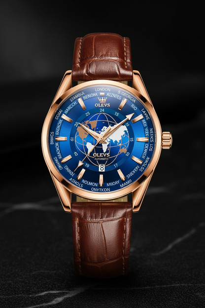 Astrion Olev GlobeMaster™ | Premium Stainless Steel Watch for UAE Professionals
