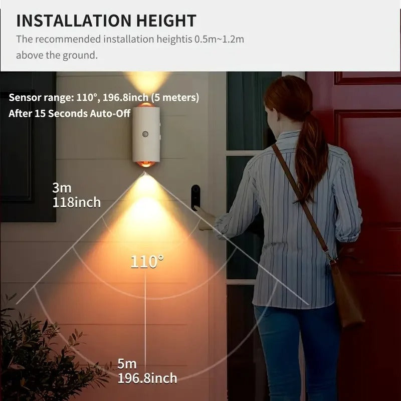 Rechargeable Motion Sensor RGB LED Wall Lamp