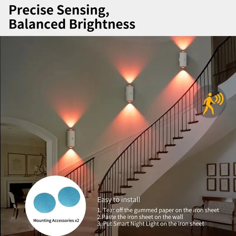Rechargeable Motion Sensor RGB LED Wall Lamp
