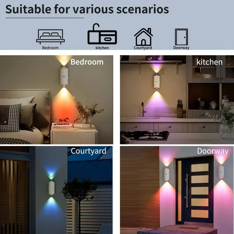 Rechargeable Motion Sensor RGB LED Wall Lamp