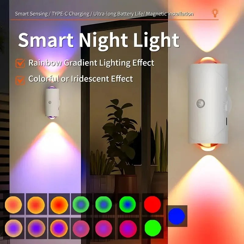 Rechargeable Motion Sensor RGB LED Wall Lamp